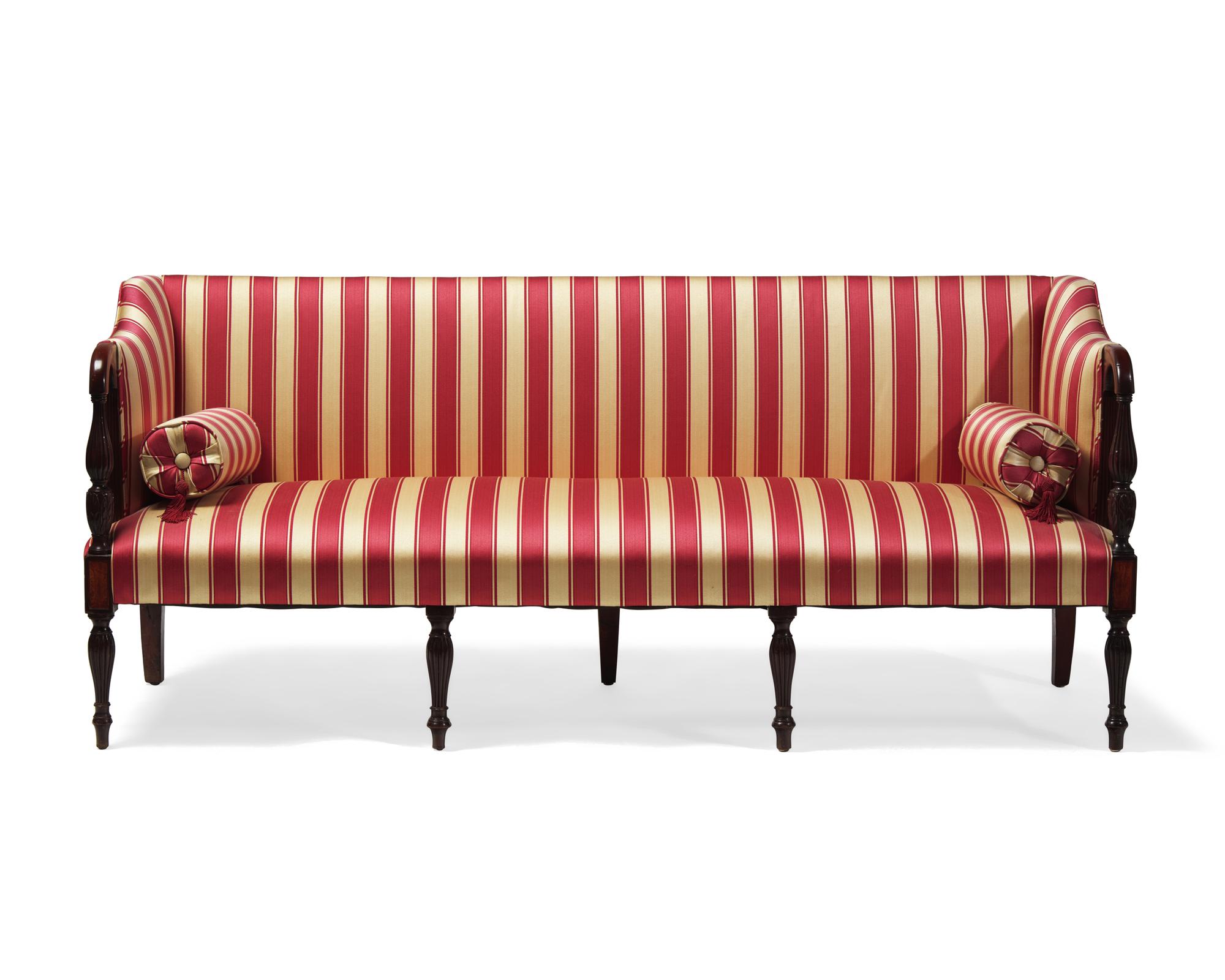 A Federal Carved And Inlaid Mahogany Sofa