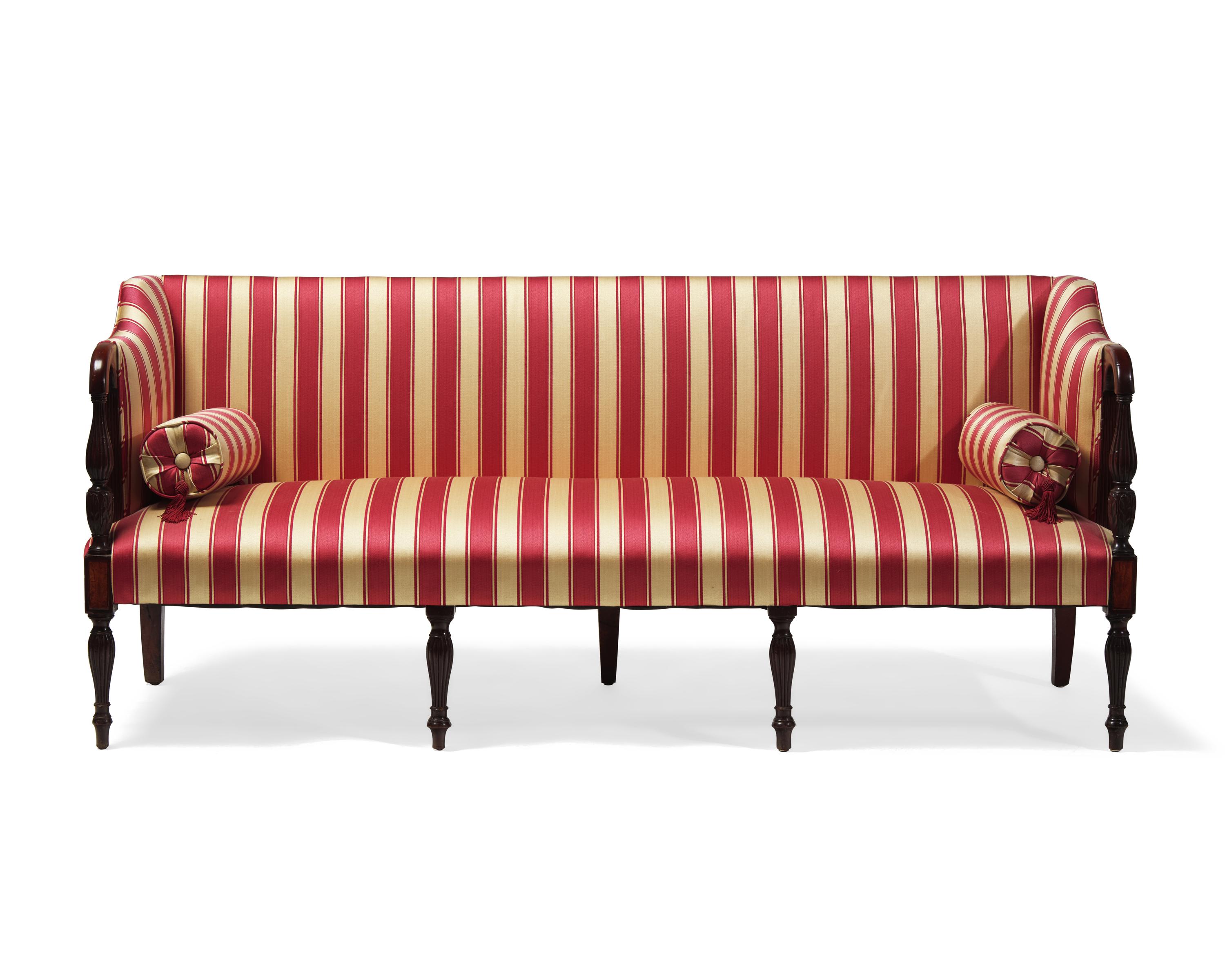 A Federal Carved And Inlaid Mahogany Sofa