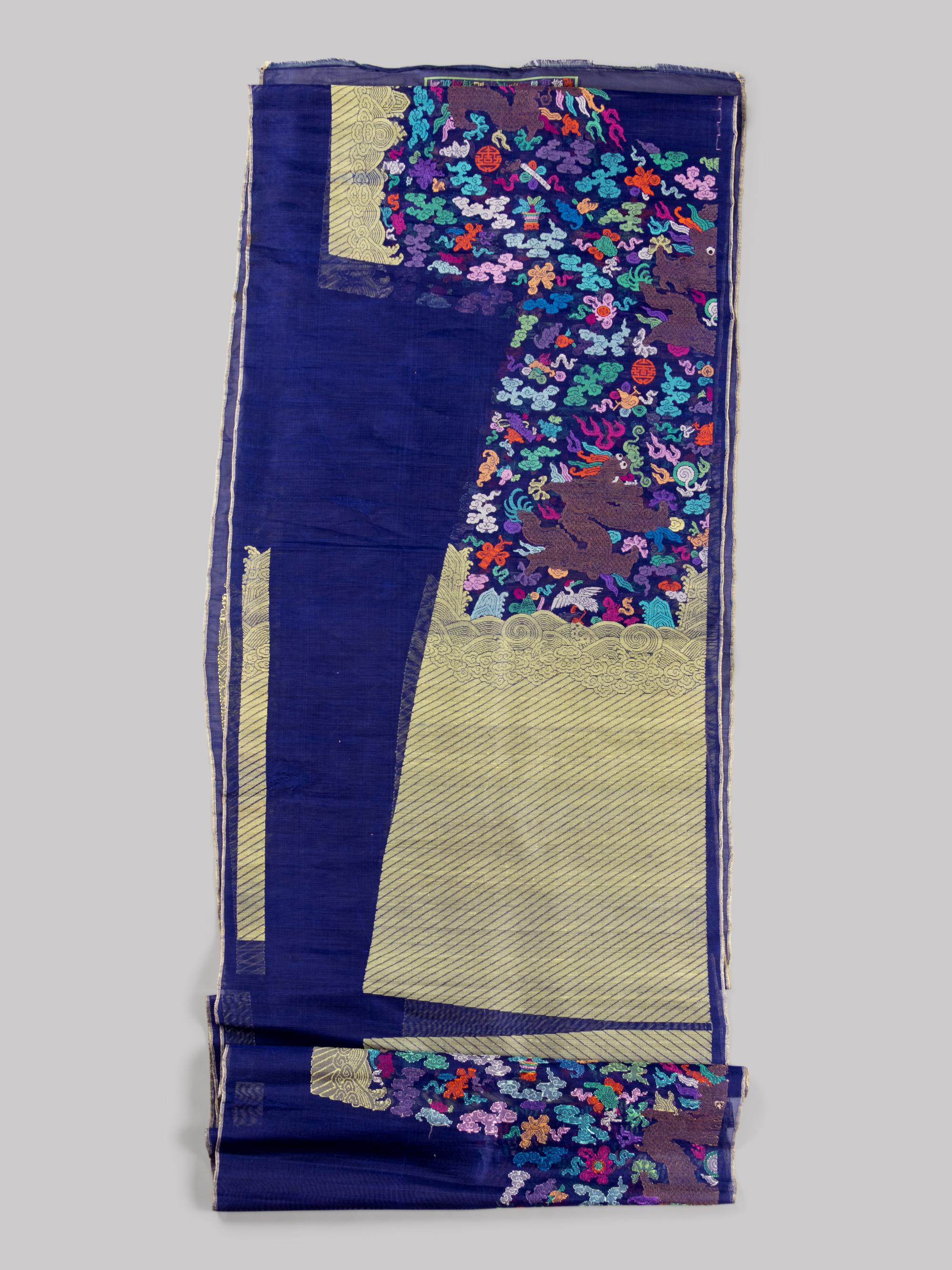Two Sets of Uncut Silk Gauze Dragon Robe Yardage