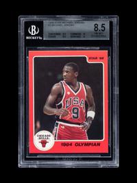 A 1986 Star Michael Jordan Set Break Basketball Card No. 3 1984 Olympian (BGS 8.5 NM-MT+, 9.5 Subgrade)