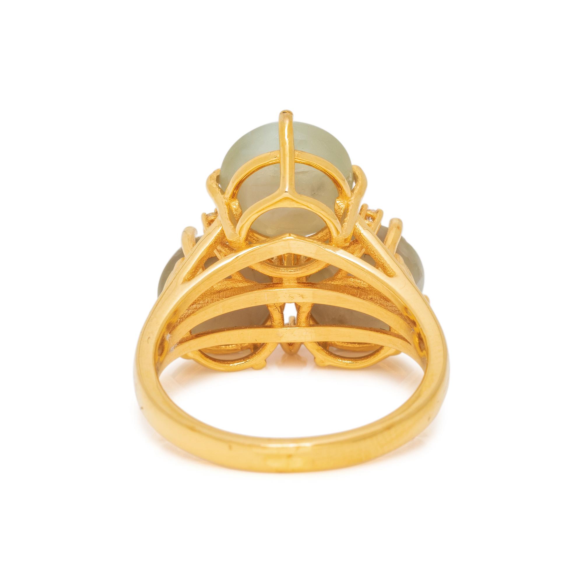 CAT'S EYE CHRYSOBERYL AND DIAMOND RING