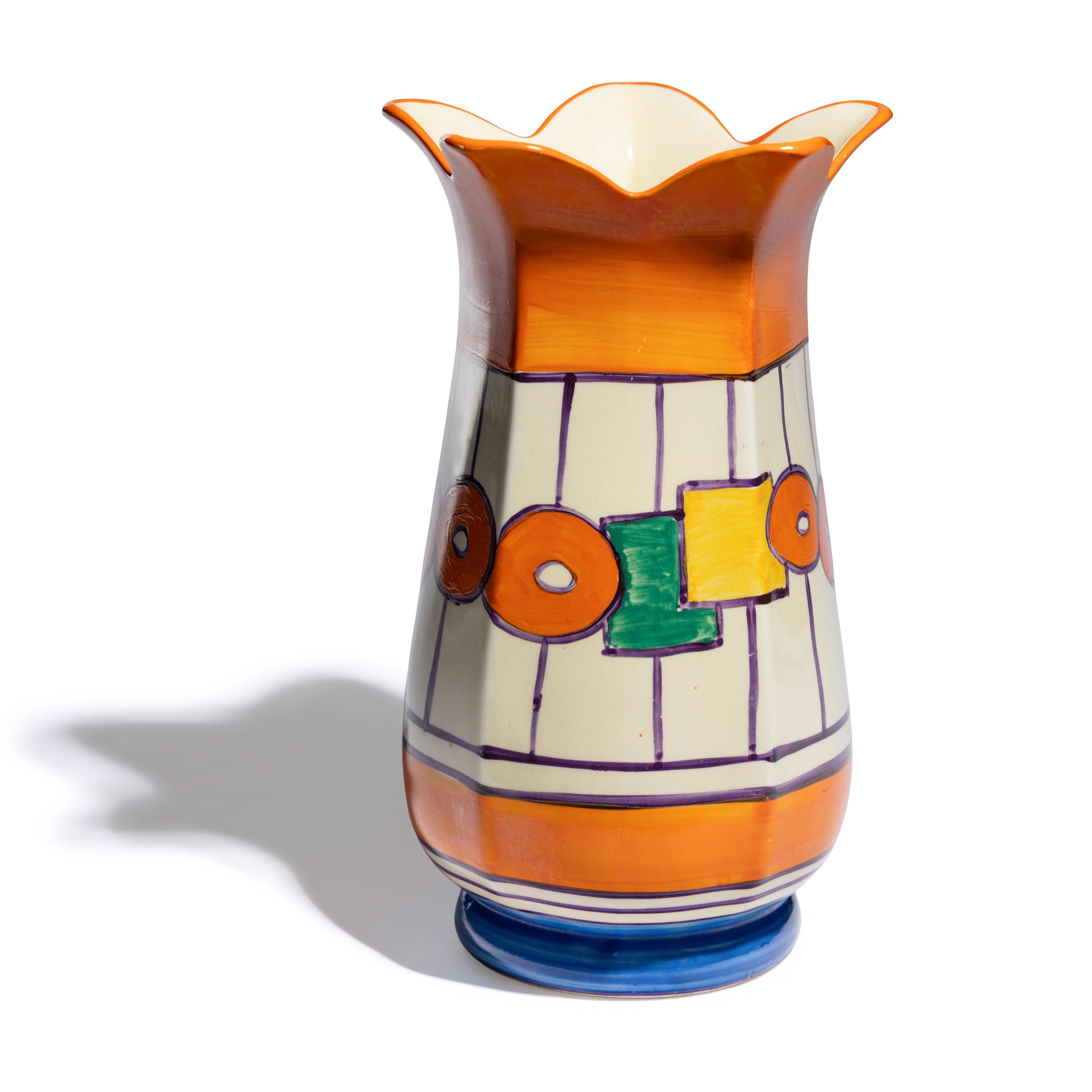 Clarice Cliff (English, 1899-1972) — Circles & Squares / Allsorts pattern vase