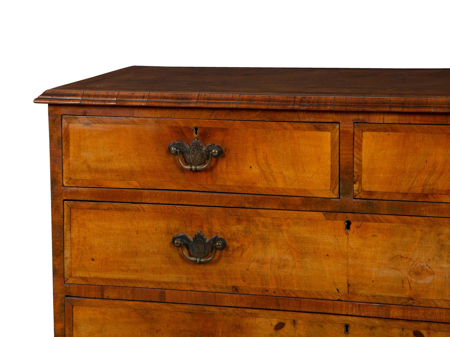 A George III Burlwood Chest of Drawers on Stand