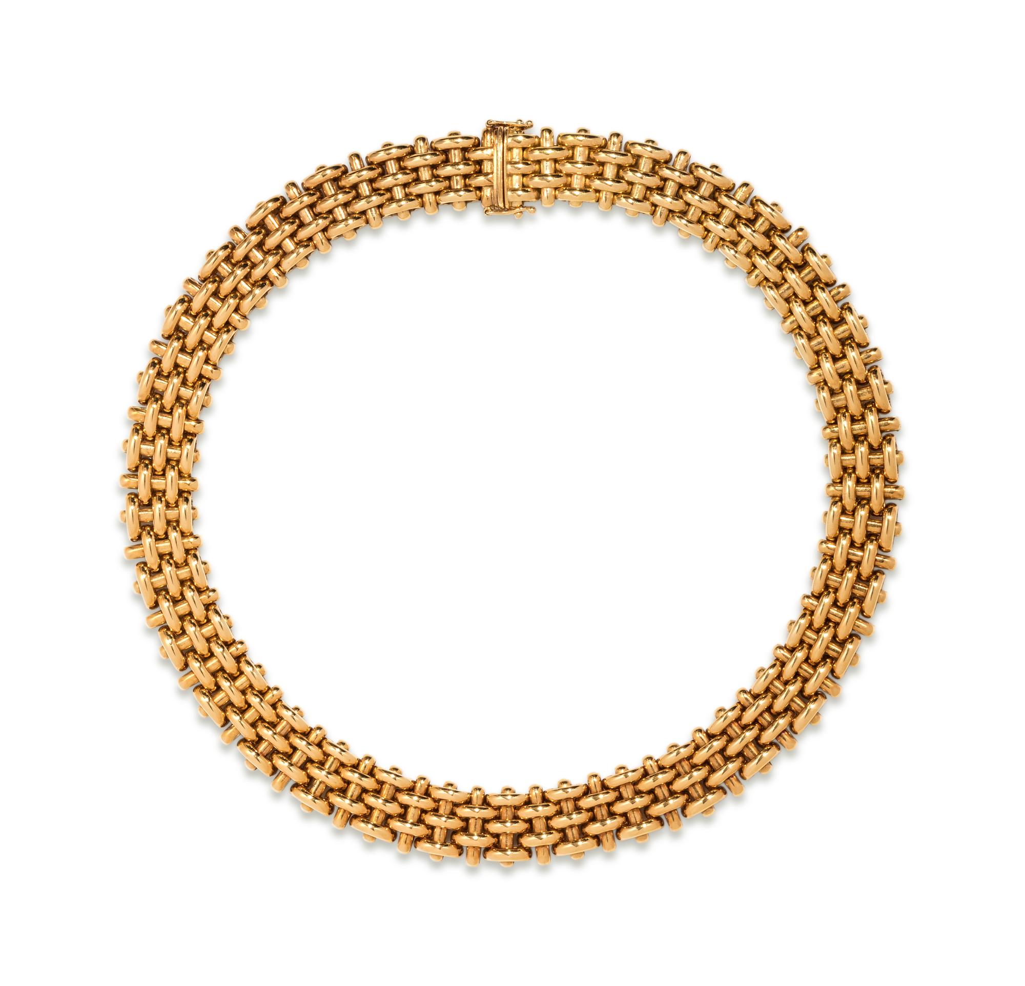 BLACK, STARR & FROST, YELLOW GOLD COLLAR NECKLACE