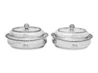 A Pair of American Silver Covered Vegetable Dishes