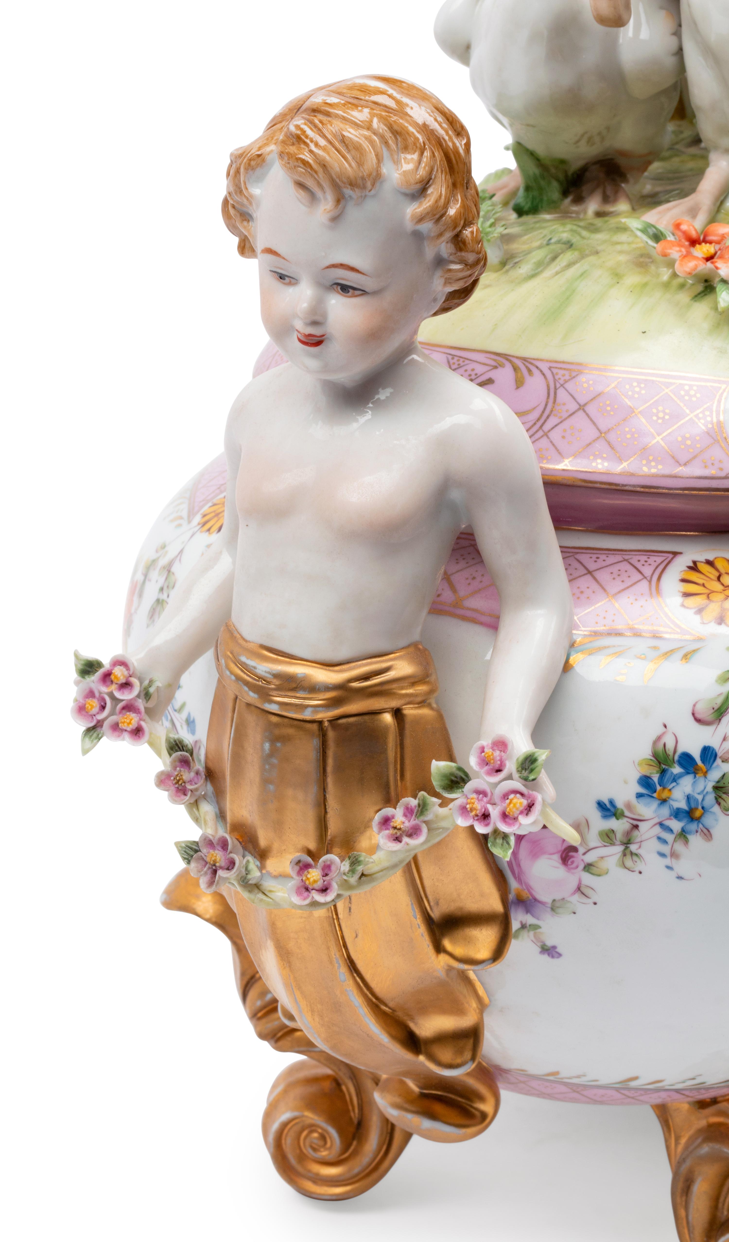 A Dresden Porcelain Figural Tureen