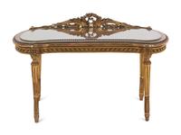 A Louis XVI Style Giltwood Bench