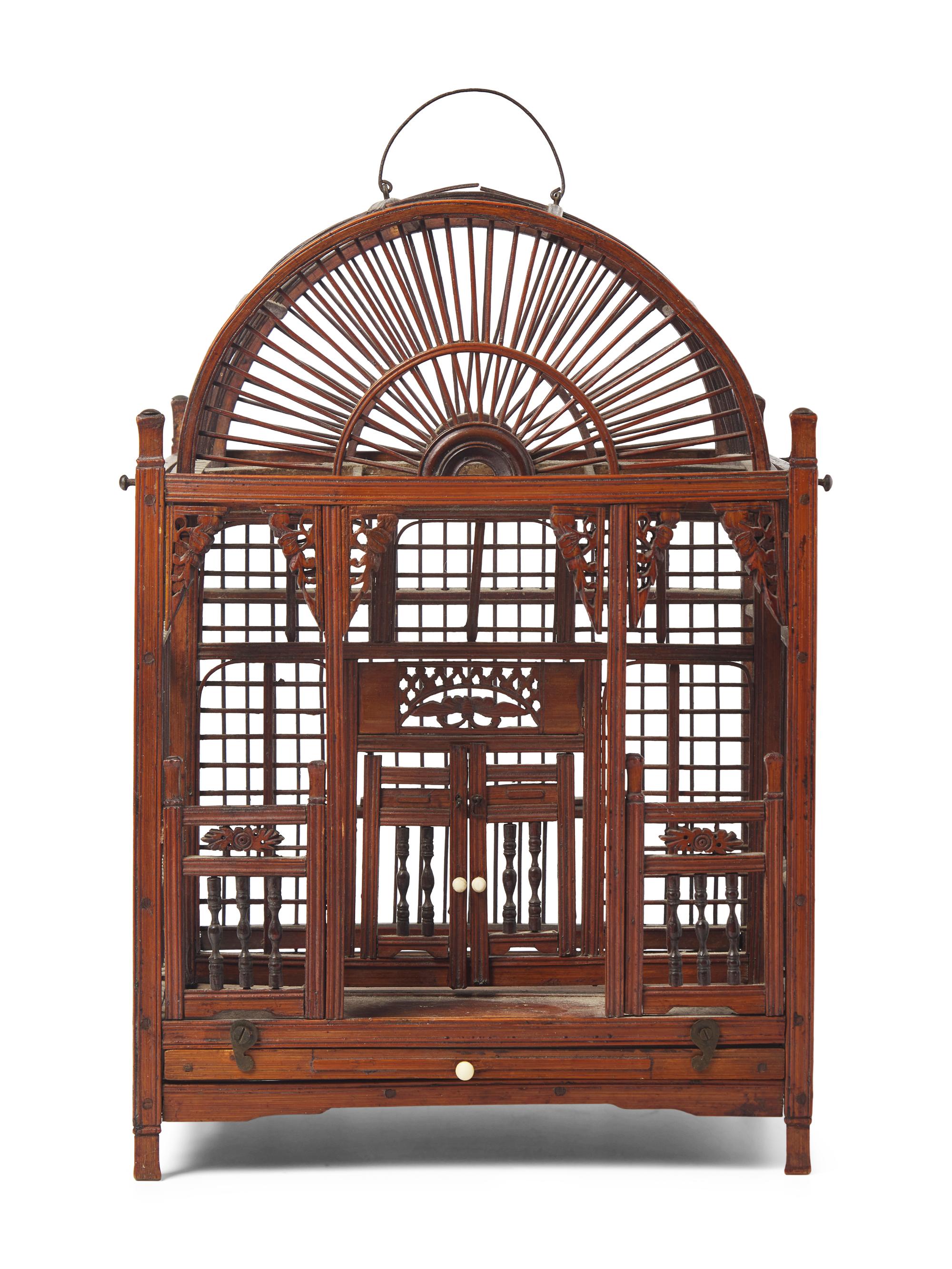 A Small Chinese Wood Birdcage