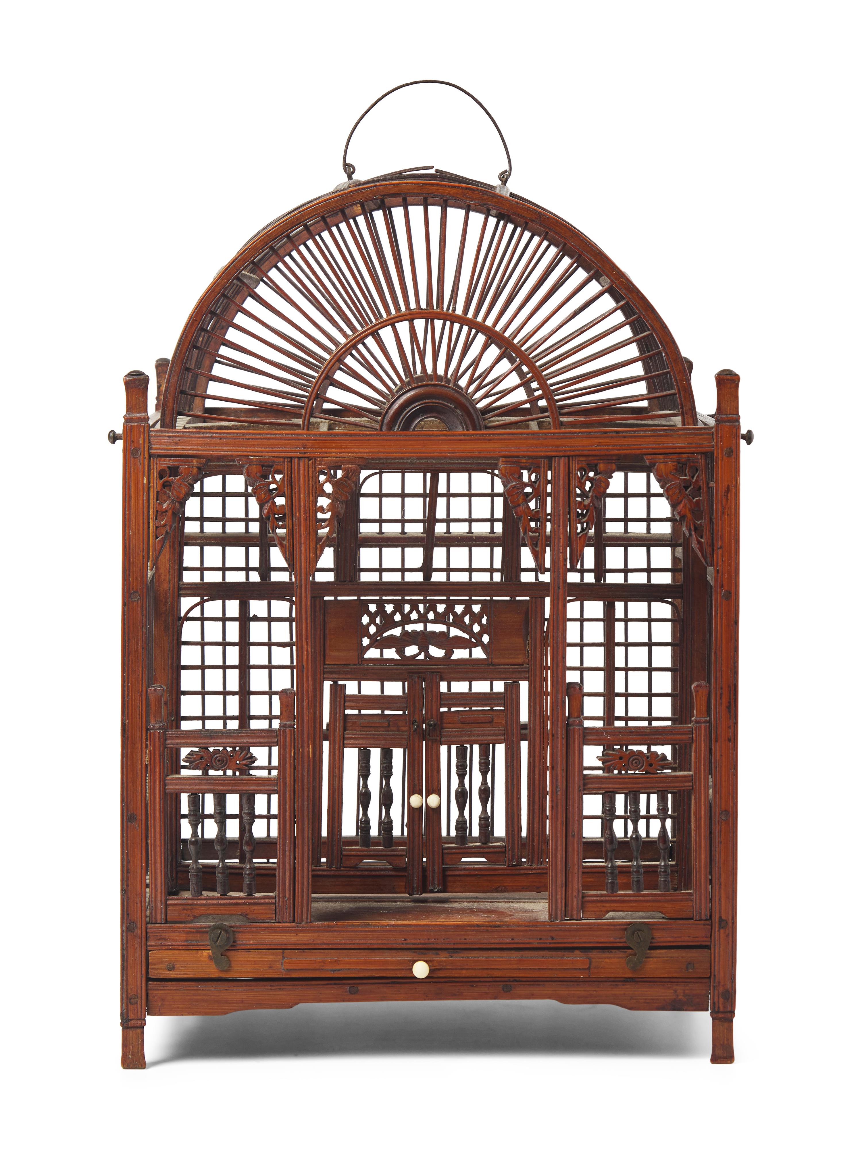 A Small Chinese Wood Birdcage
