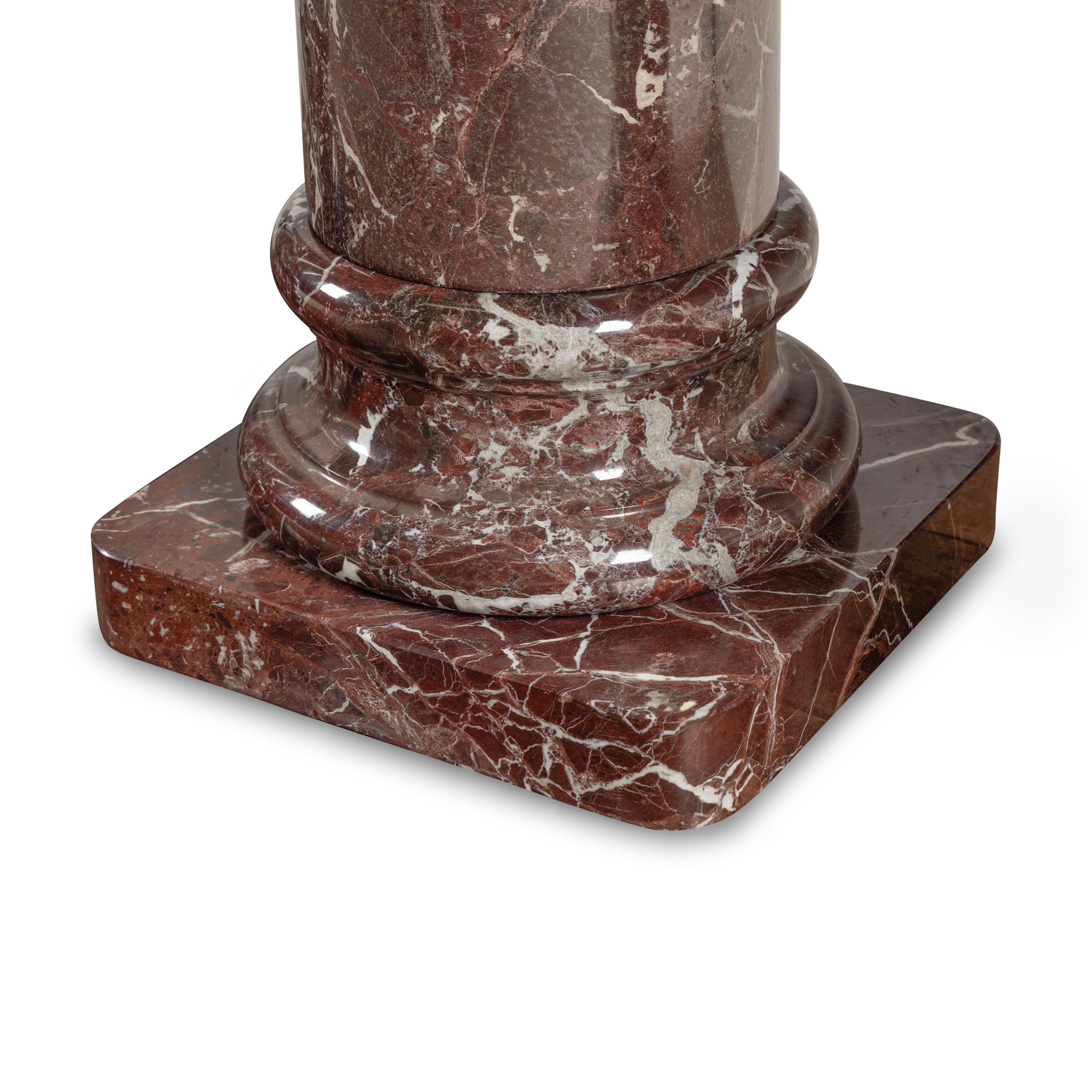 A Rosso Levanto Marble Pedestal