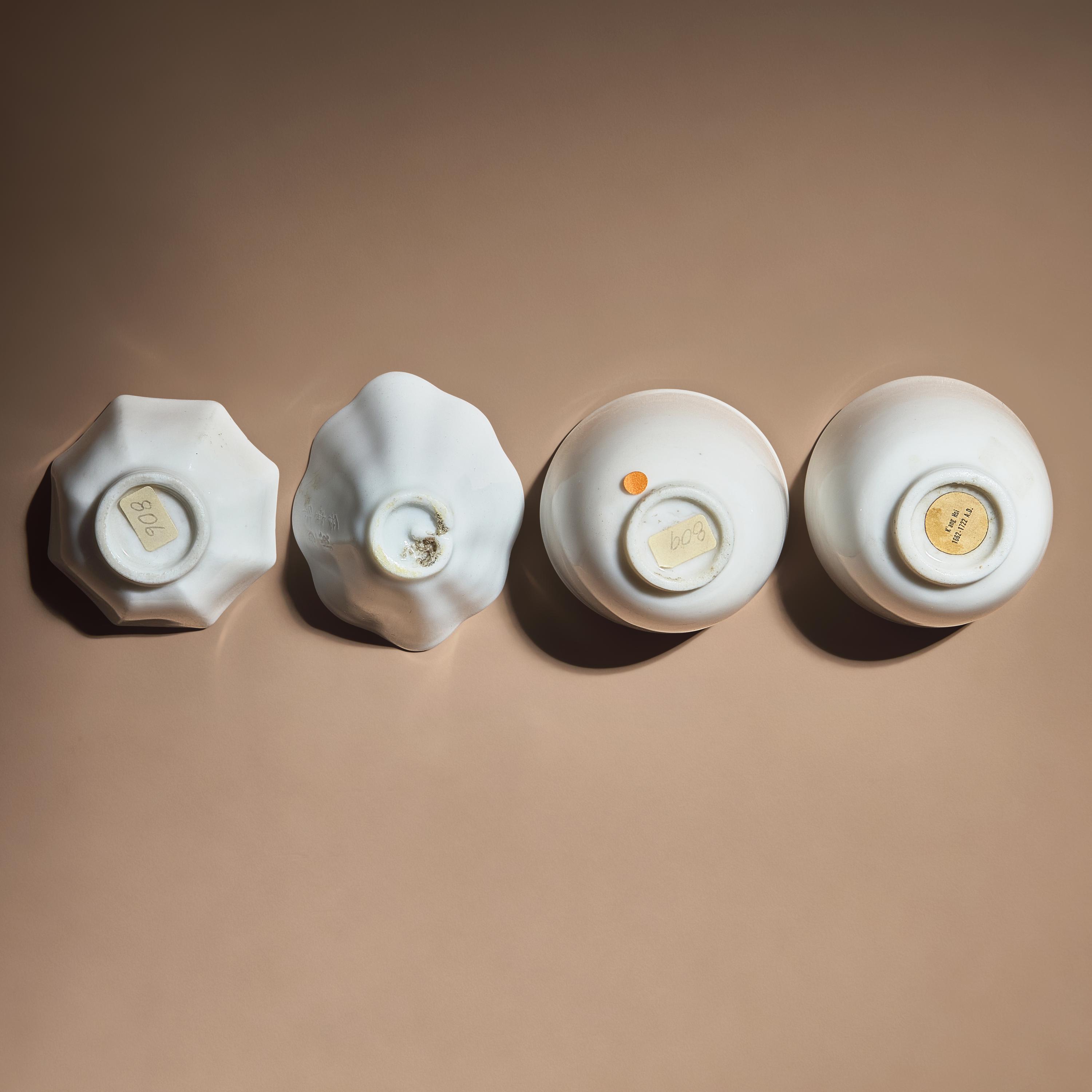 Four Chinese Blanc-de-Chine Porcelain Wine Cups, 17th-18th Century — 清早中期 德化白瓷酒杯三隻