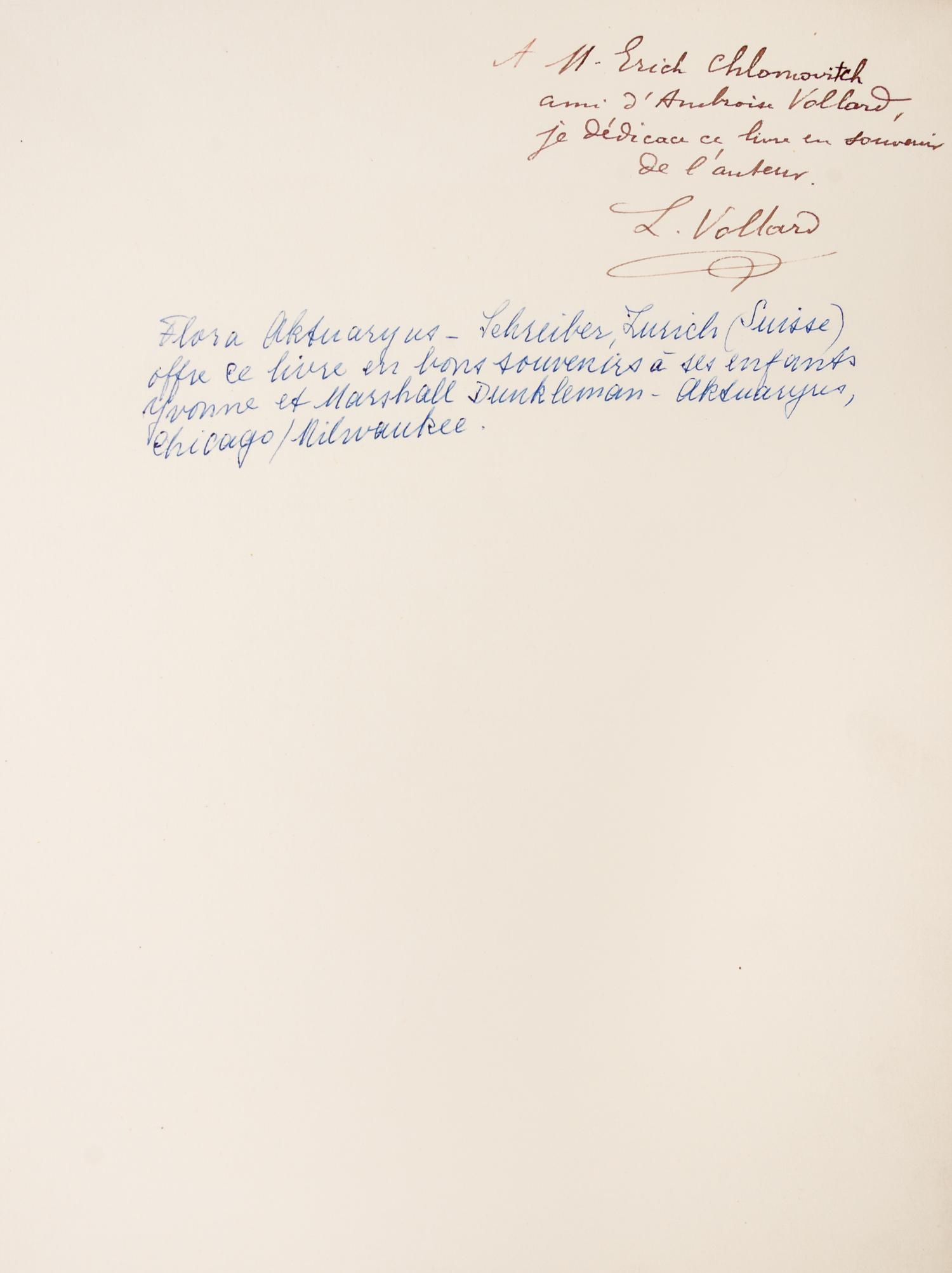 AMBROISE VOLLARD, La vie et L'oeuvre de Pierre-Auguste Renior. Paris, 1919. Inscribed.