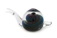 An FM Konstglas Marcolin Crystal Dichroic Crystal Snail Paperweight Length 6 3/4 inches — Sweden/Italy