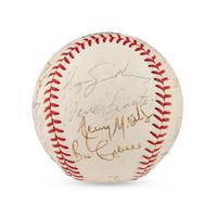 A 1982 Chicago Cubs Team Signed Autograph Baseball (Including Early Career Ryne Sandberg Signature)