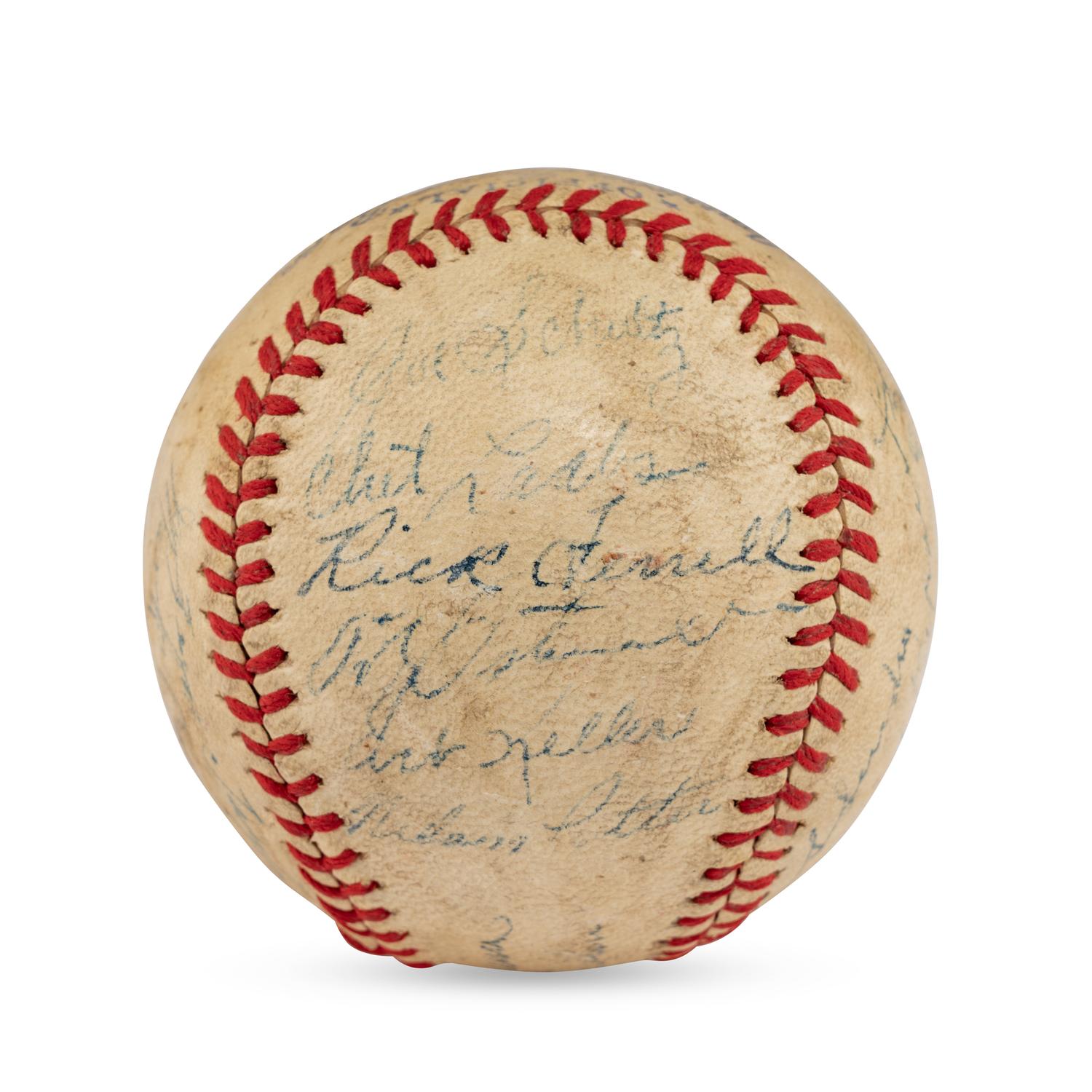 A 1943 St. Louis Browns Team Signed Autograph Baseball