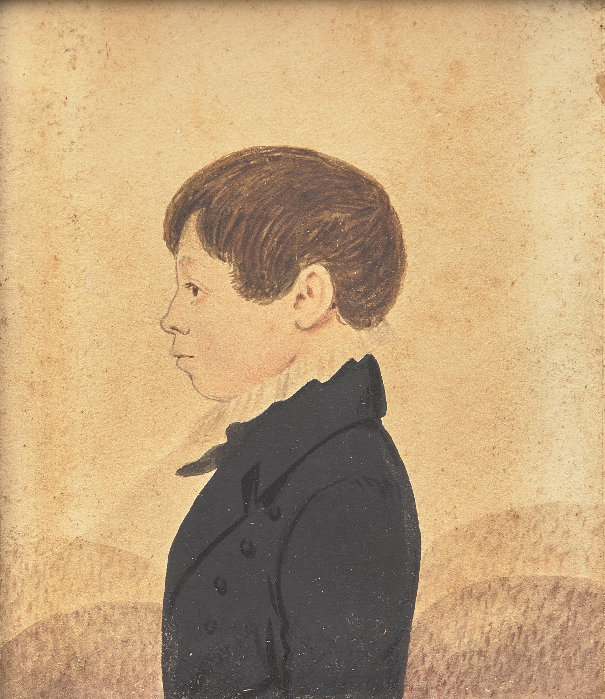 Attributed to Rufus Porter (1792-1884), Portrait Miniature of a Boy