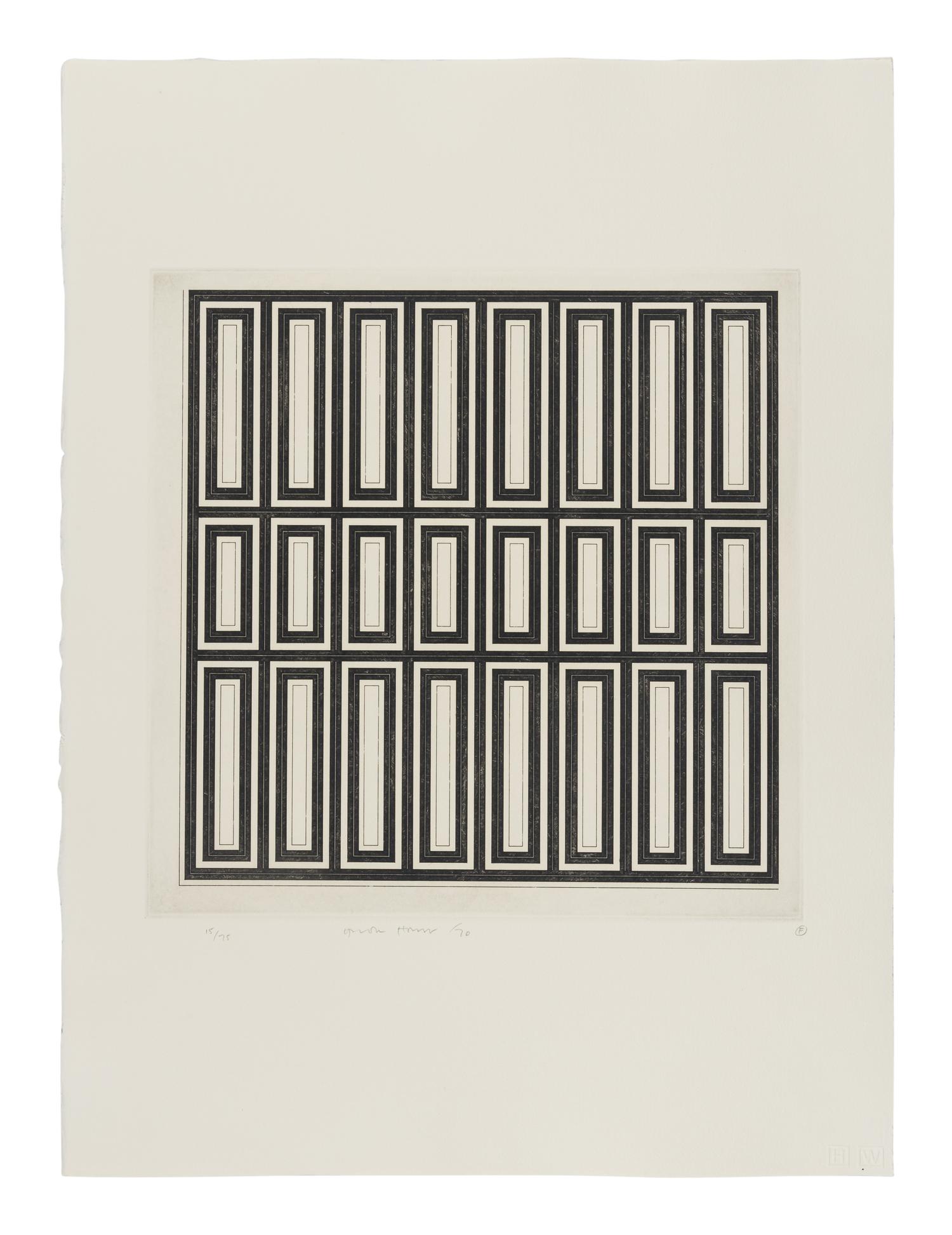A Group of Six Prints ( Ladder Box: A; Multi Case B; Certical Screen: C; Drop Mitres: D; Quoined Chase: E; Mitred Matrix: F ), 1970