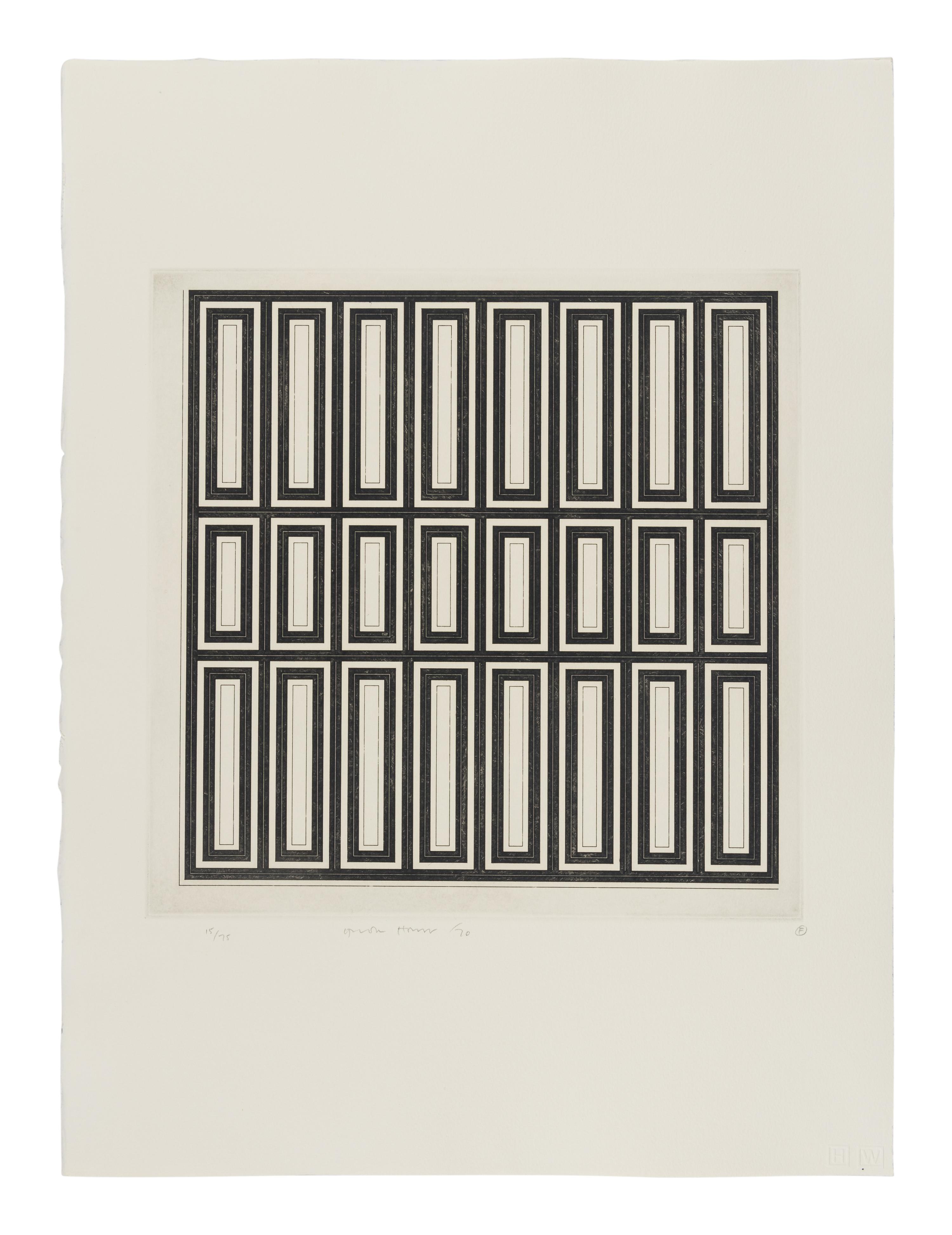 A Group of Six Prints ( Ladder Box: A; Multi Case B; Certical Screen: C; Drop Mitres: D; Quoined Chase: E; Mitred Matrix: F ), 1970