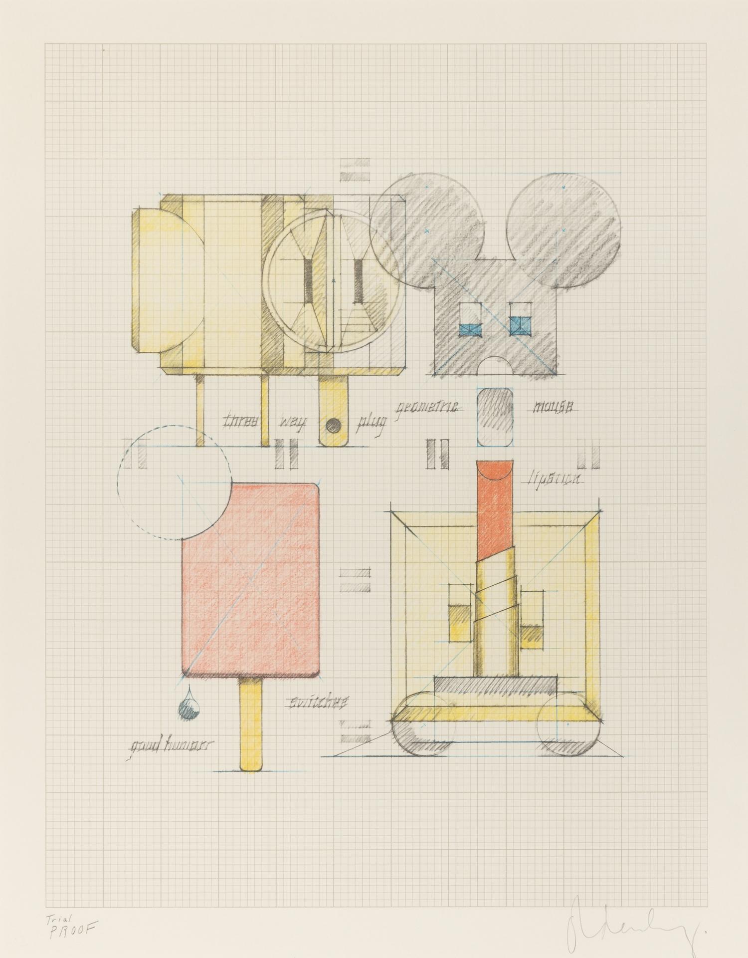 System of Iconography--Plug, Mouse, Good Humor, Lipstick, Switches , 1970