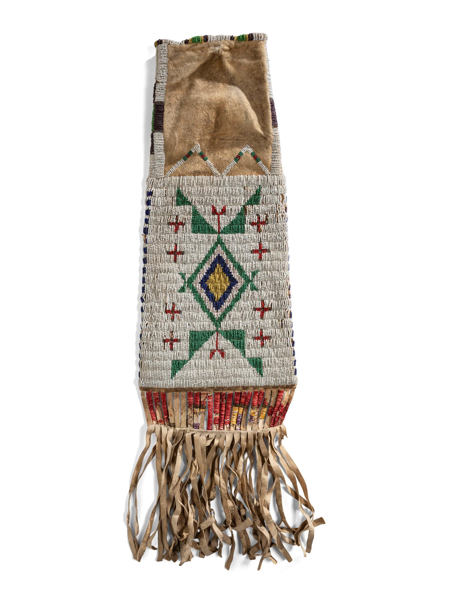 Sioux Beaded Hide Tobacco Bag