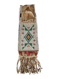 Sioux Beaded Hide Tobacco Bag