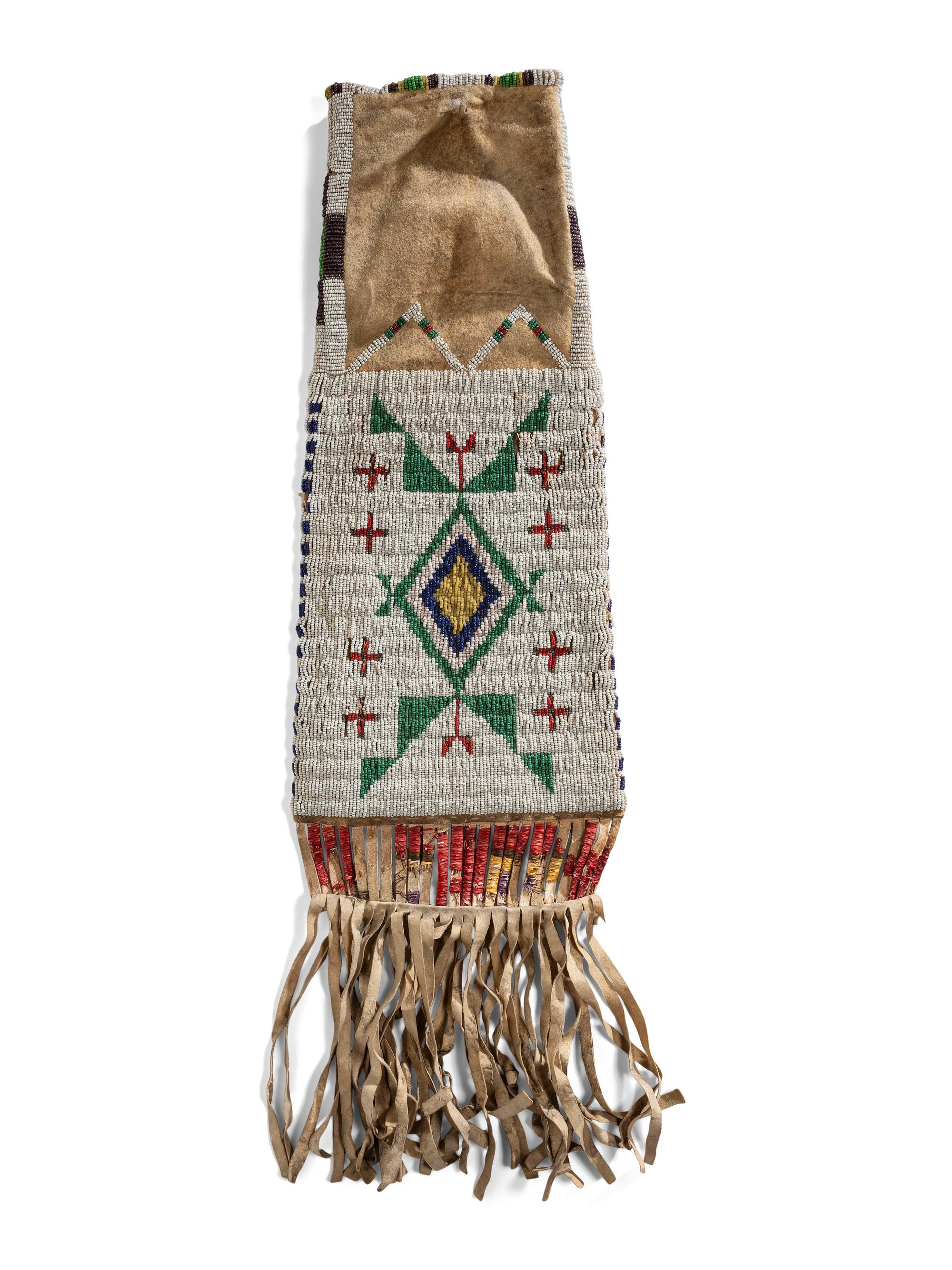 Sioux Beaded Hide Tobacco Bag