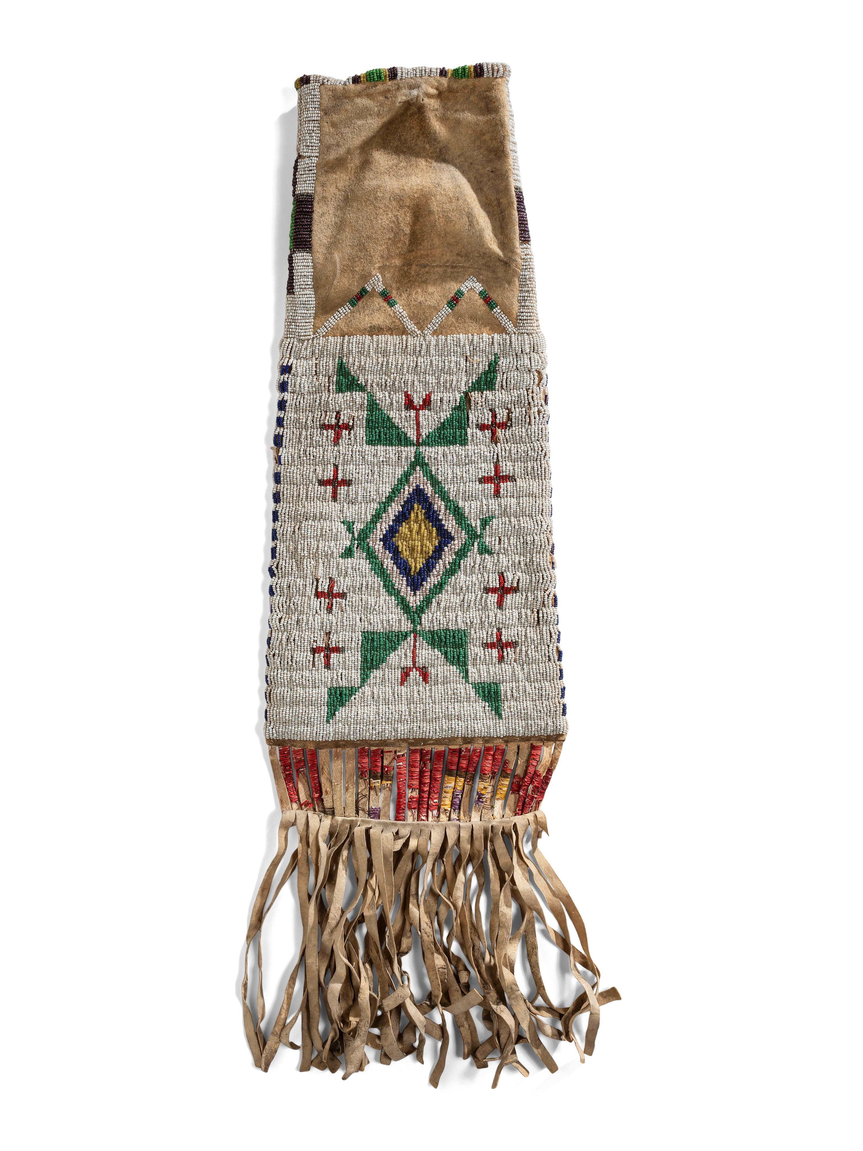 Sioux Beaded Hide Tobacco Bag