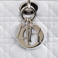 A Dior Lady Dior GM in Aqua and Gray Dior