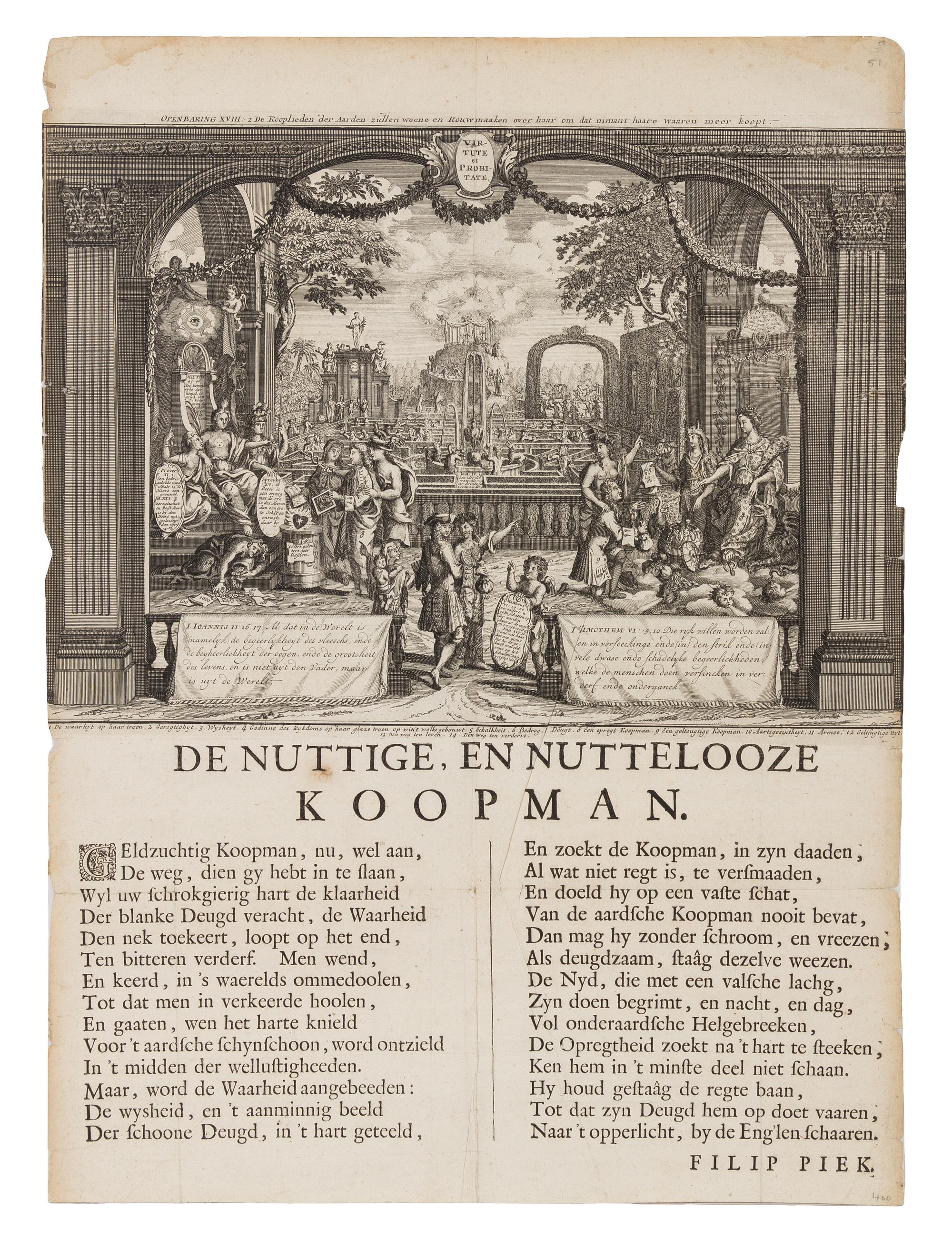 [MISSISSIPPI BUBBLE] [Het Groote Tafereel der Dwaasheid. Amsterdam: D. Onder de Linden, ca 1720.]