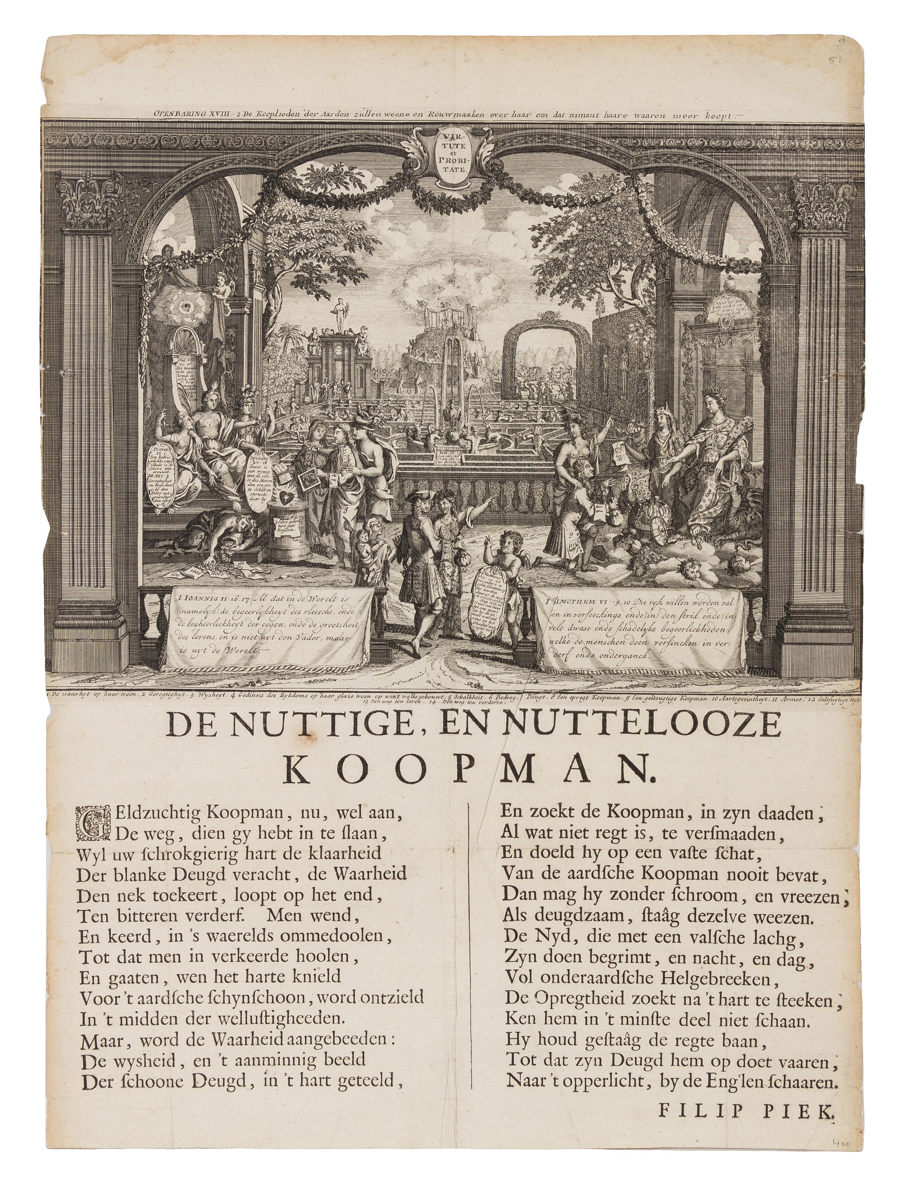 [MISSISSIPPI BUBBLE] [Het Groote Tafereel der Dwaasheid. Amsterdam: D. Onder de Linden, ca 1720.]