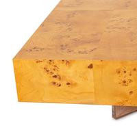 Two Burlwood and Lucite Coffee Tables by Jonathan Adler