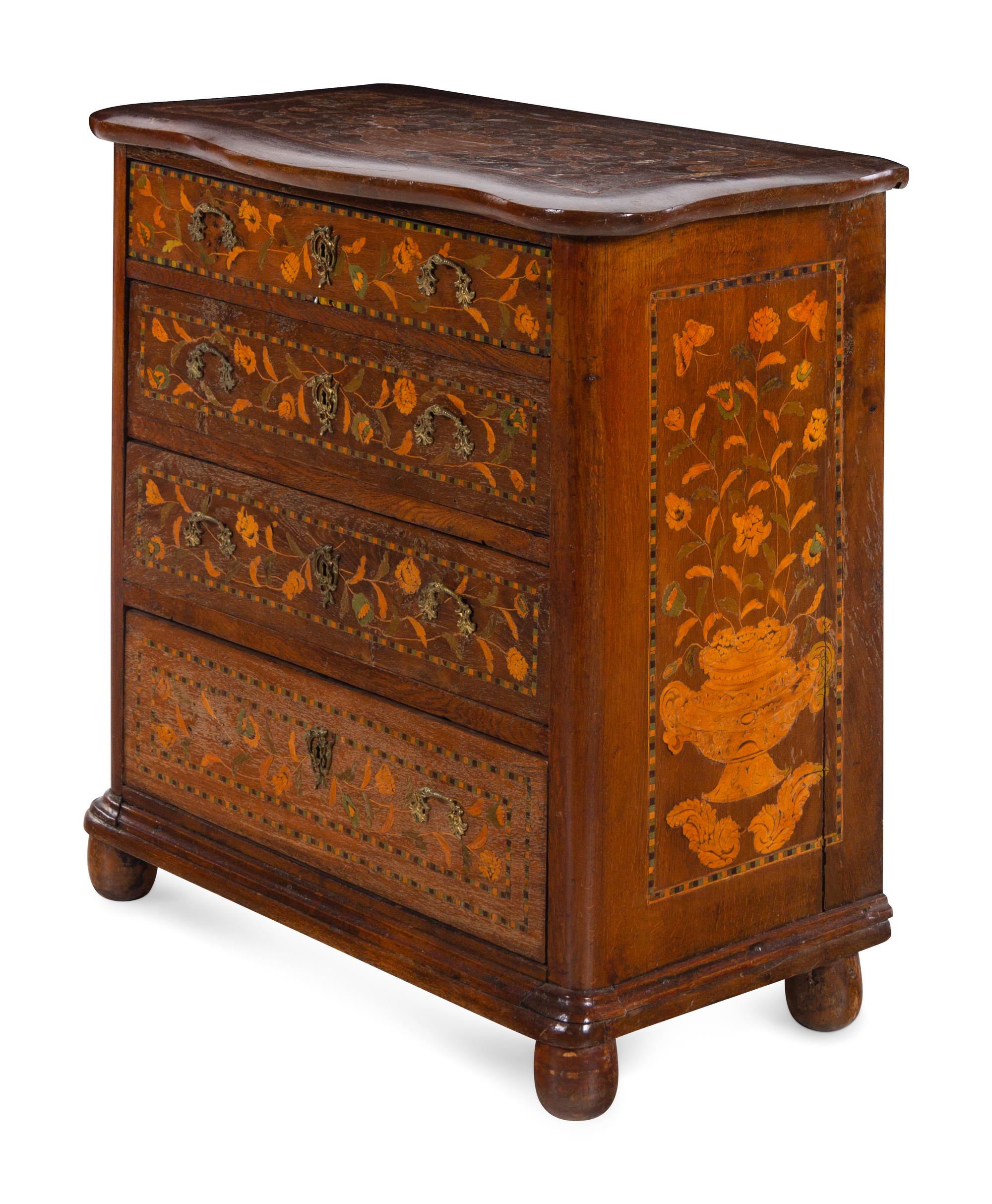 A Dutch Marquetry Chest of Drawers