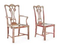 A Set of Six George III Style Painted Chairs
