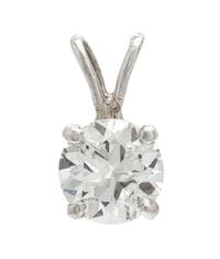 A White Gold and Diamond Solitaire Pendant, 0.60 dwts.