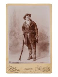 [WESTERN AMERICANA]. WILSON, photographer. Cabinet card featuring Calamity Jane. Chicago, ca 1880s-90s.