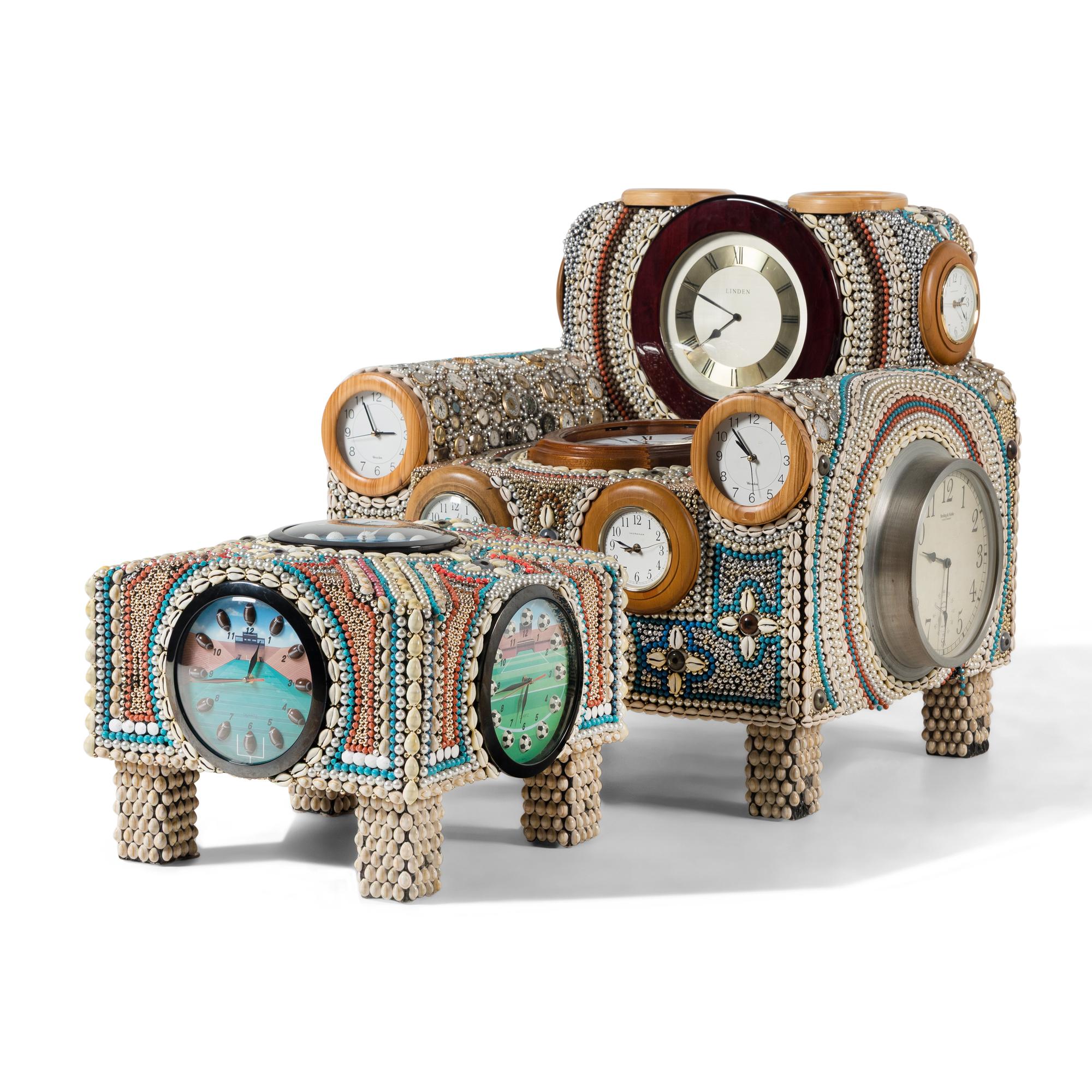 Clock Chair and Ottoman