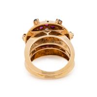 RETRO, YELLOW GOLD, DIAMOND, RUBY AND SAPPHIRE SET
