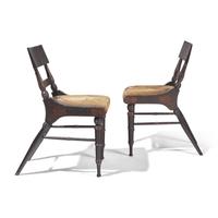 A Pair of Fancy Painted Klismos Side Chairs