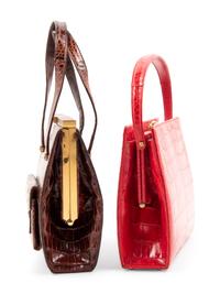 Two Lucille de Paris Alligator Handbags, 1960-80s