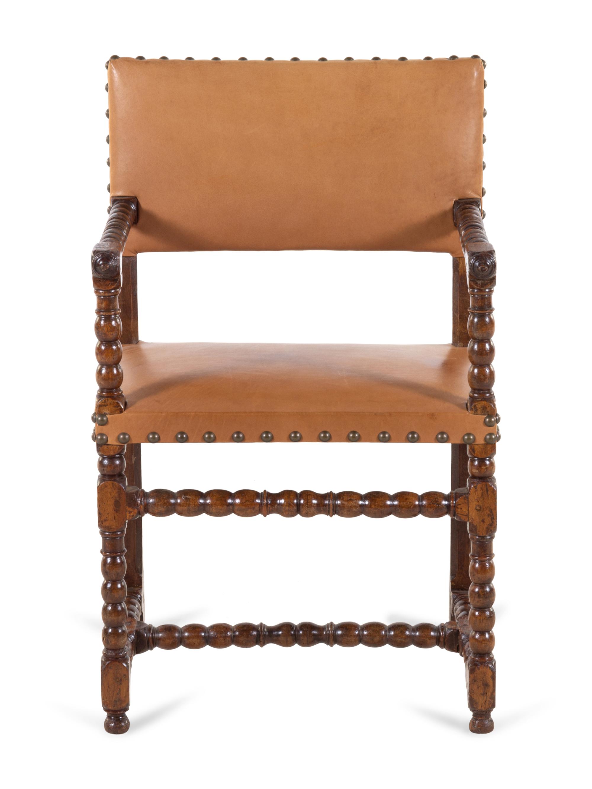 A Spanish Turned Walnut Armchair