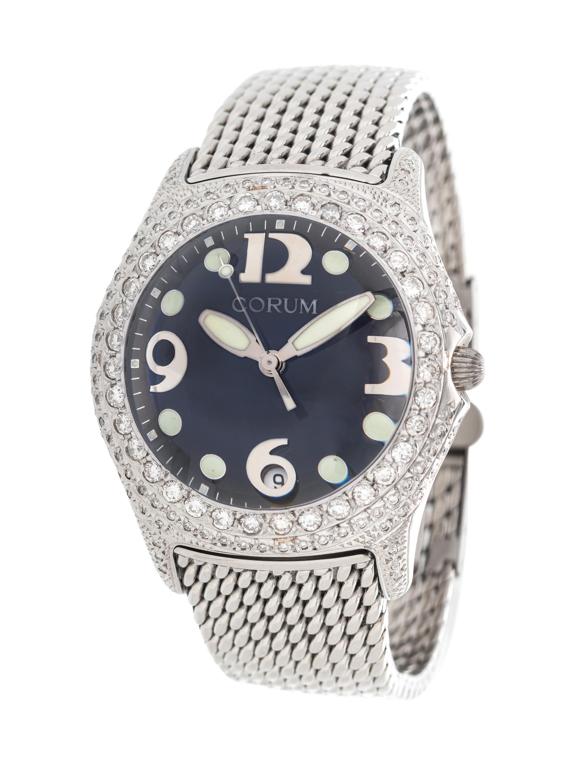CORUM, STAINLESS STEEL AND DIAMOND REF. 165.150.20 'BUBBLE' WRISTWATCH