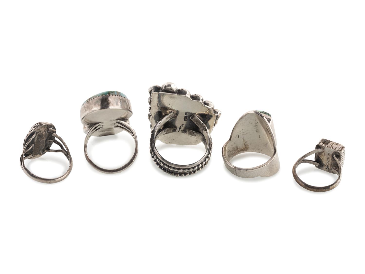 Navajo and Southwestern-style Silver and Turquoise Rings