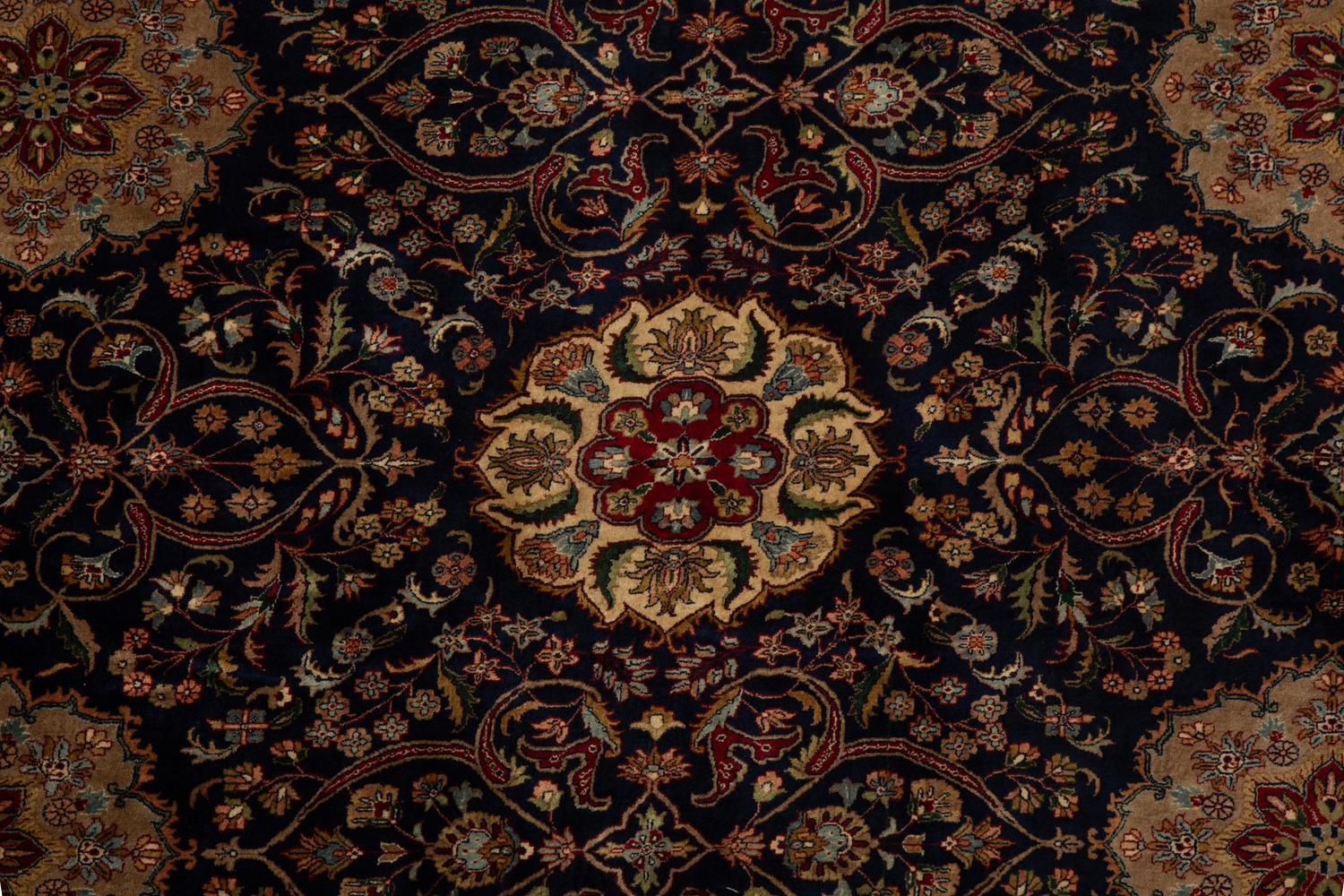 An Indian Persian Design Wool Rug — 20th Century