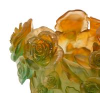 A Daum P â te de Verre Roses Vase