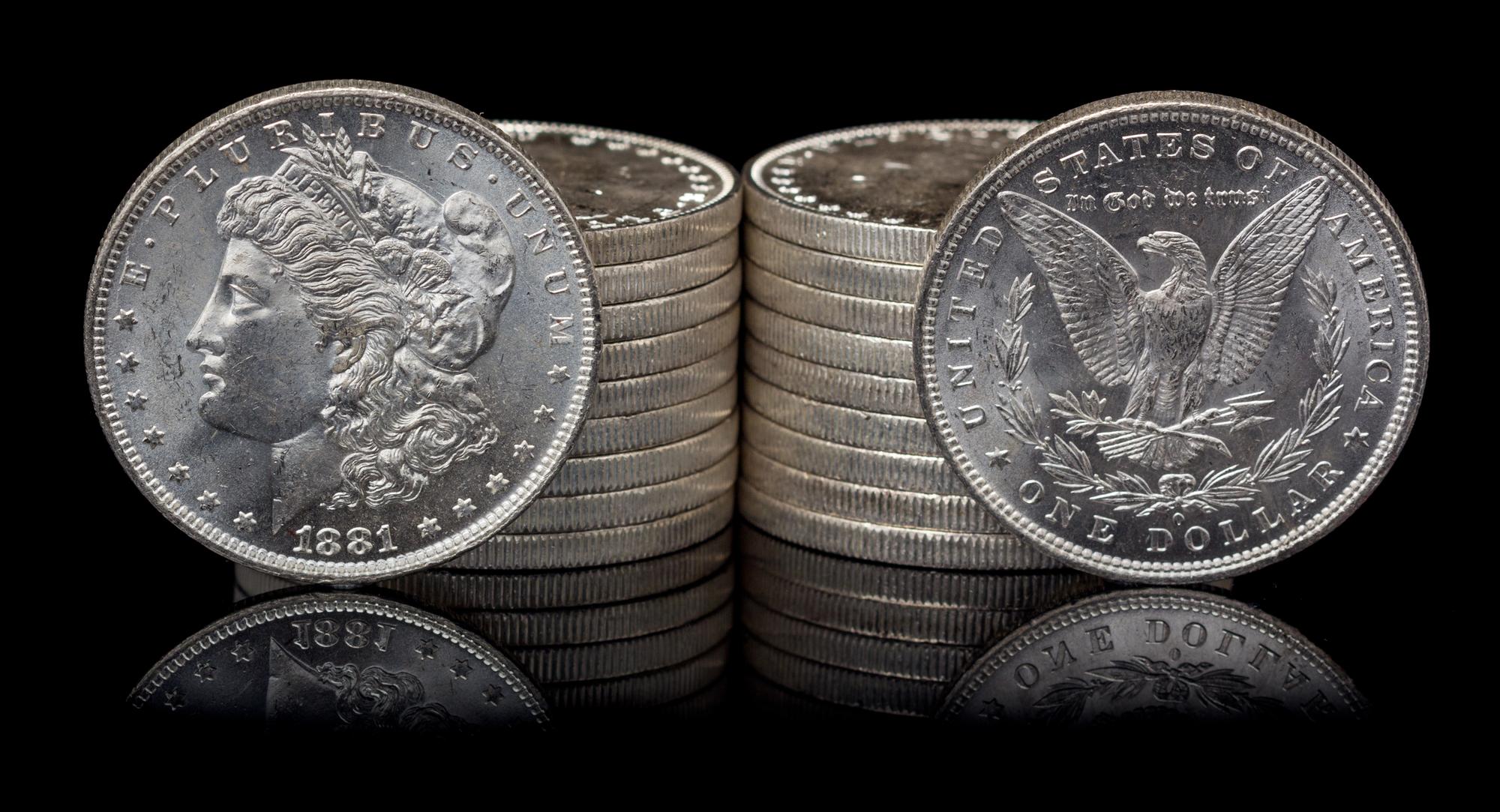A Group of Twenty United States 1881-O Morgan Silver Dollar Coins