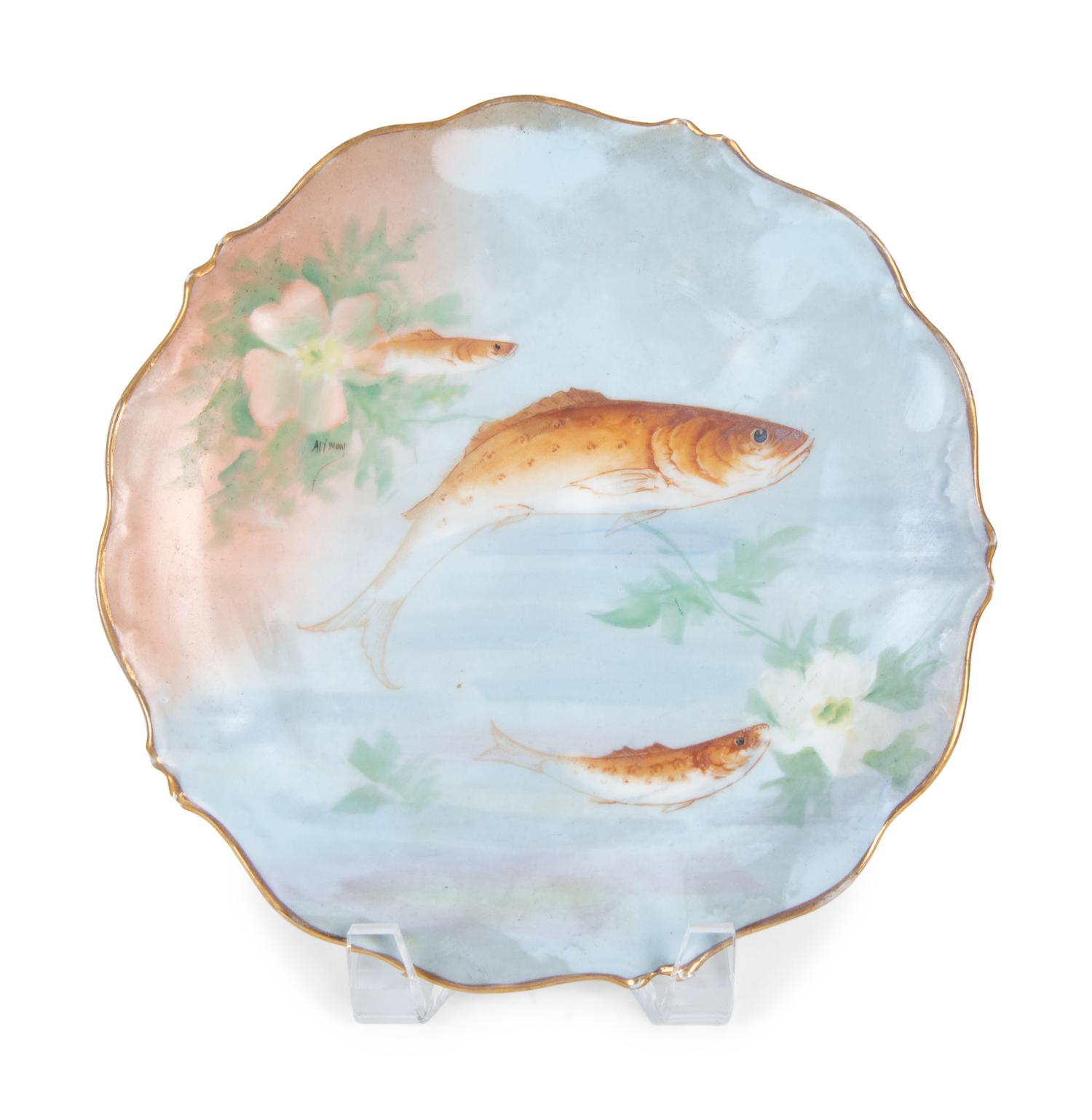 A Limoges Hand Painted Porcelain Fish Service — 19TH/20TH CENTURY
