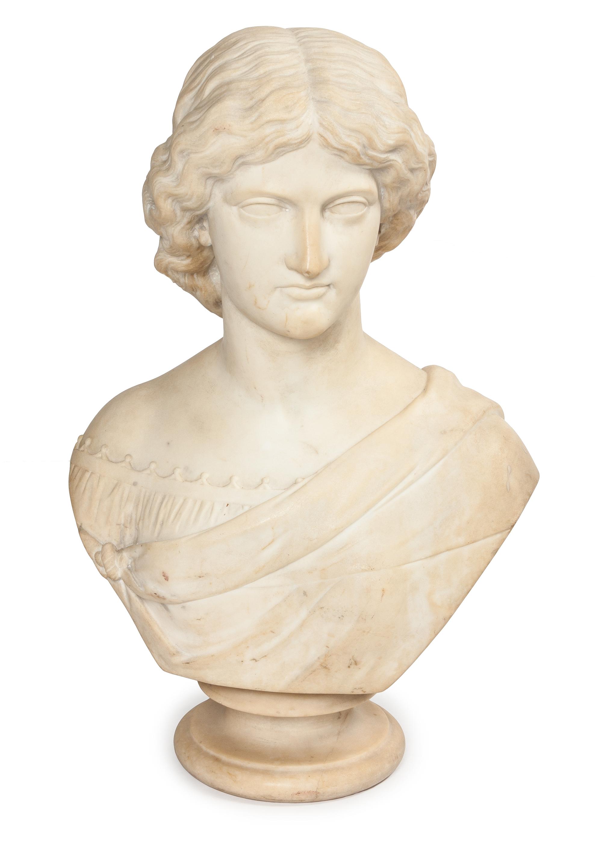 A Robert Physick Marble Bust Height 21 inches.