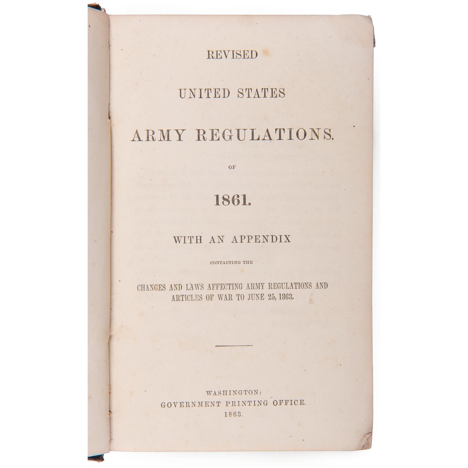Revised Regulations for the Army of the United States, 1861 and 1863
