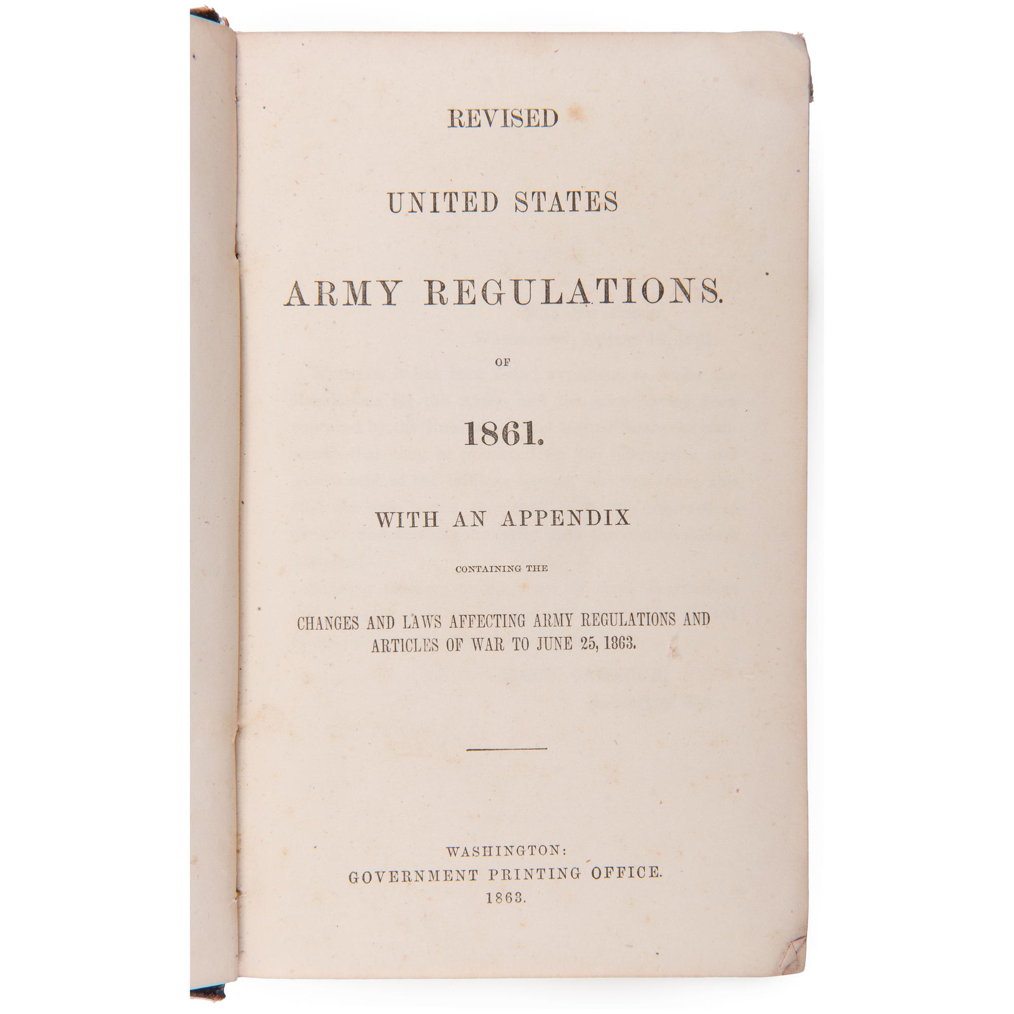 Revised Regulations for the Army of the United States, 1861 and 1863