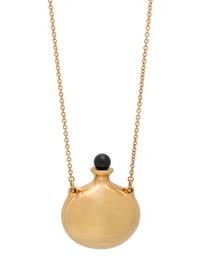 TIFFANY & CO., ELSA PERETTI, YELLOW GOLD AND BLACK JADE 'BOTTLE ROUND BOTTLE' NECKLACE